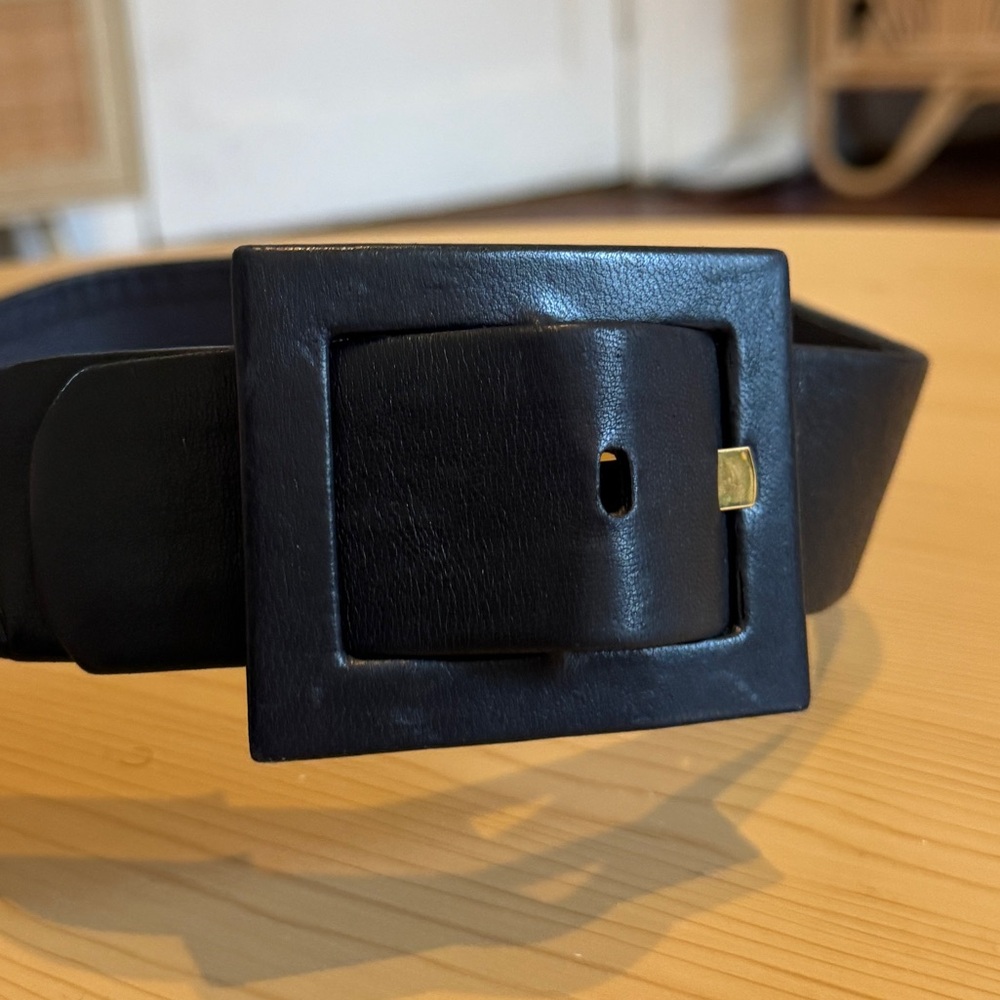 Givenchy Vintage Navy Blue Leather Belt w/ Square Buckle - US S / 28 - Picture 6 of 10